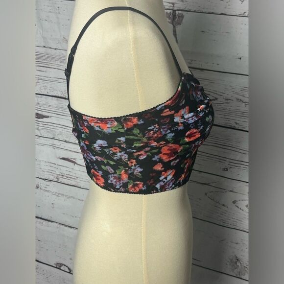 Garage Floral Velour Crop Top - Picture 6 of 9